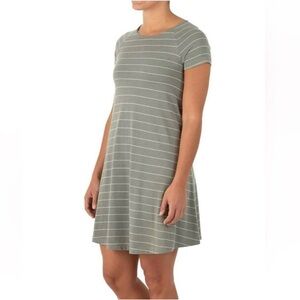 Free Fly Women’s Bamboo Dockside Dress – Sagebrush/White Stripe – Size Large